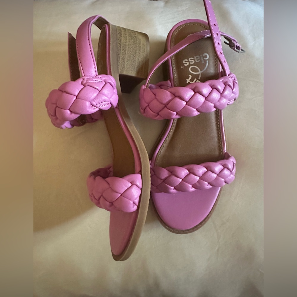Art Class Fuchsia Braided Heels